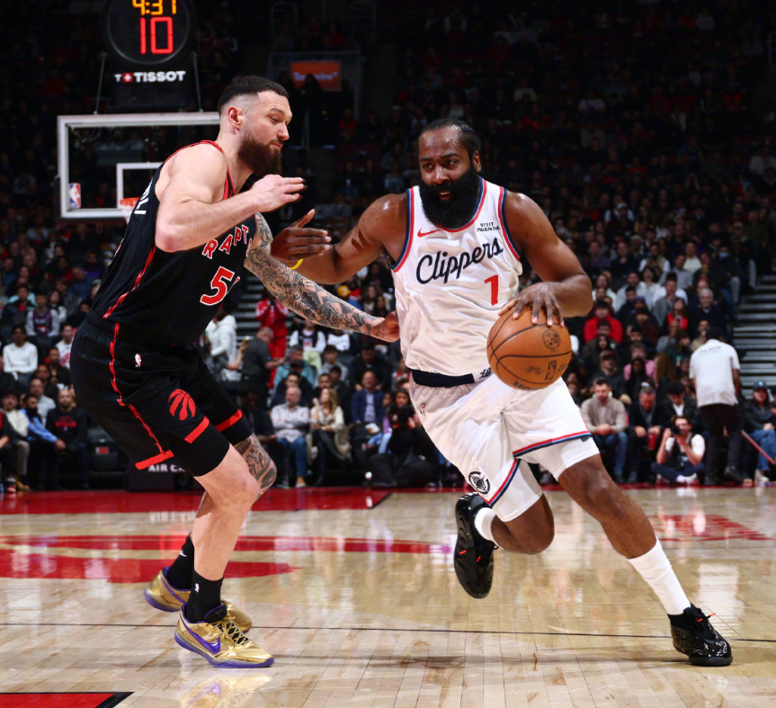 开云官网-重返故地小卡缺阵！哈登31+10+加时独得8分，快船逆转猛龙5连胜